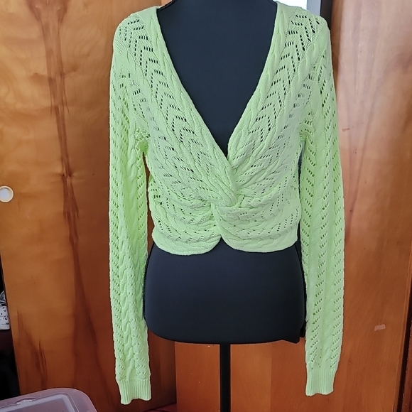 Forever 21 Neon Green Women's Cardigan - Picture 4 of 9